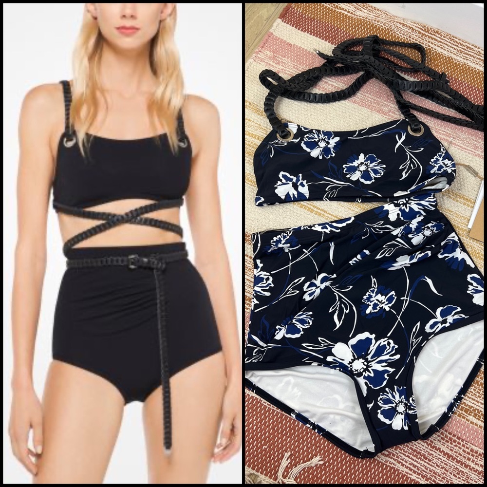 NWT RUNAWAY Resort Michael Kors Collection, Jersey Surplice Bikini Size 6